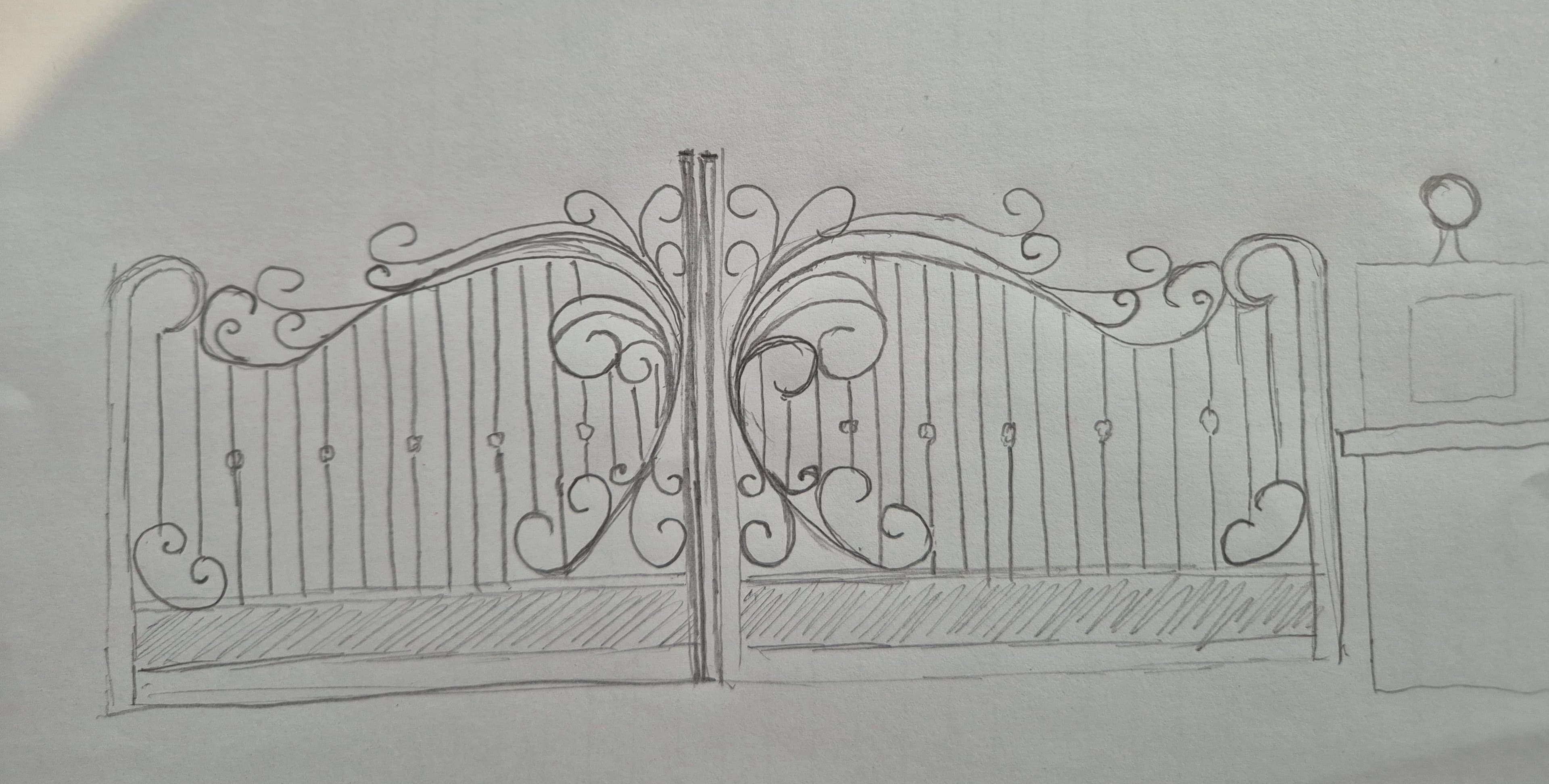 Early design sketch of a gate concept