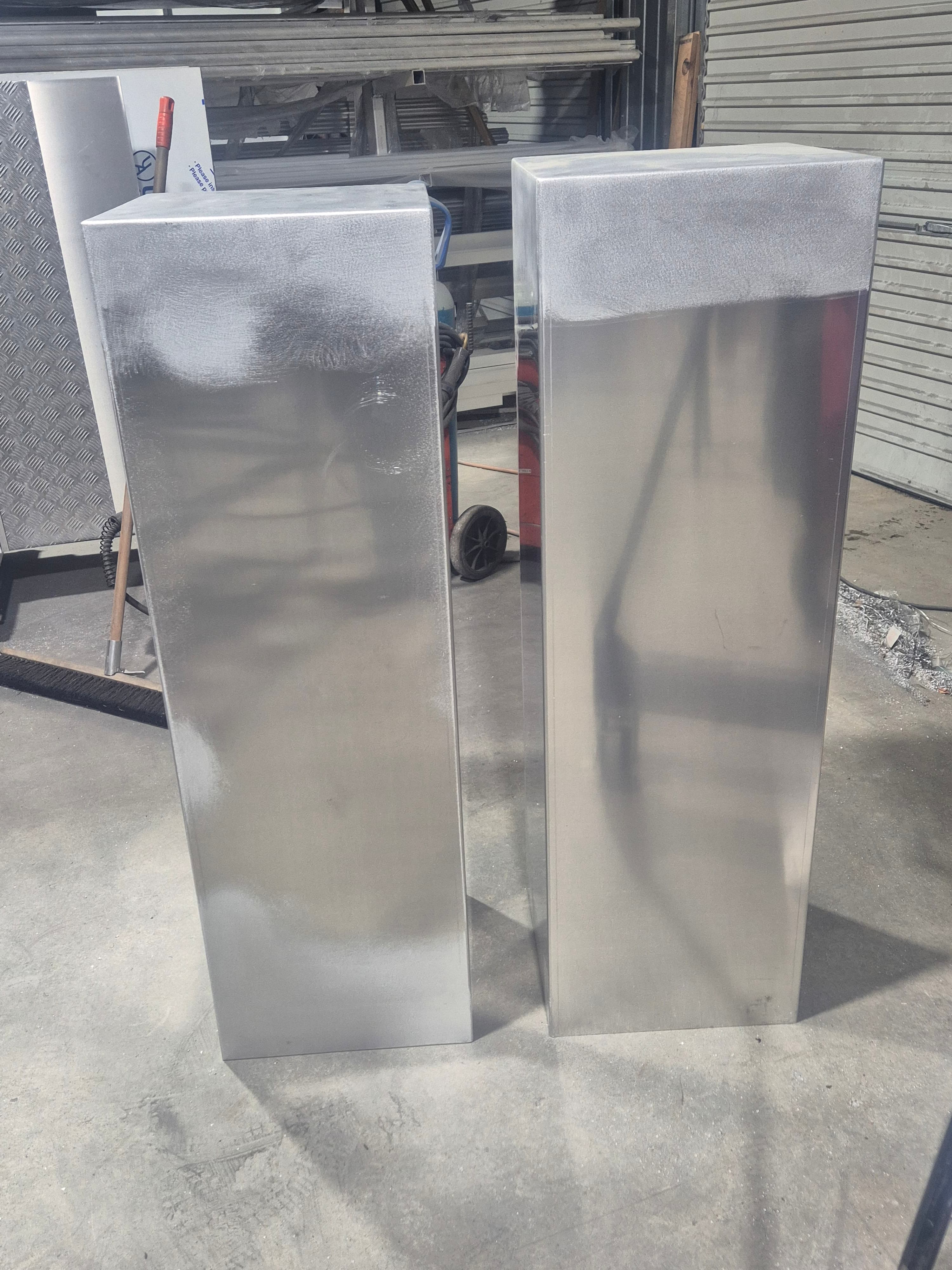 Close-up of hand-welding a custom metal piece